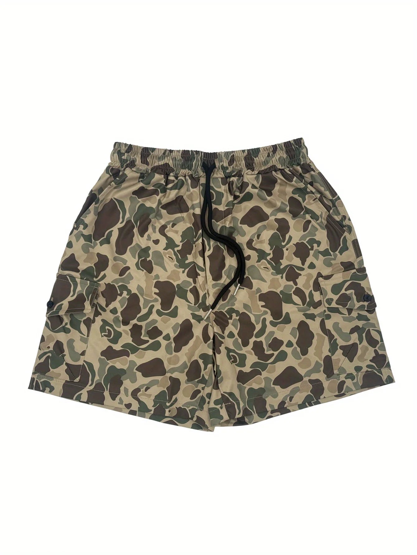 Mens Camo Cargo Shorts for Men with Large Pockets, Casual Streetwear for Daily, Multicolor Menswear Tropical