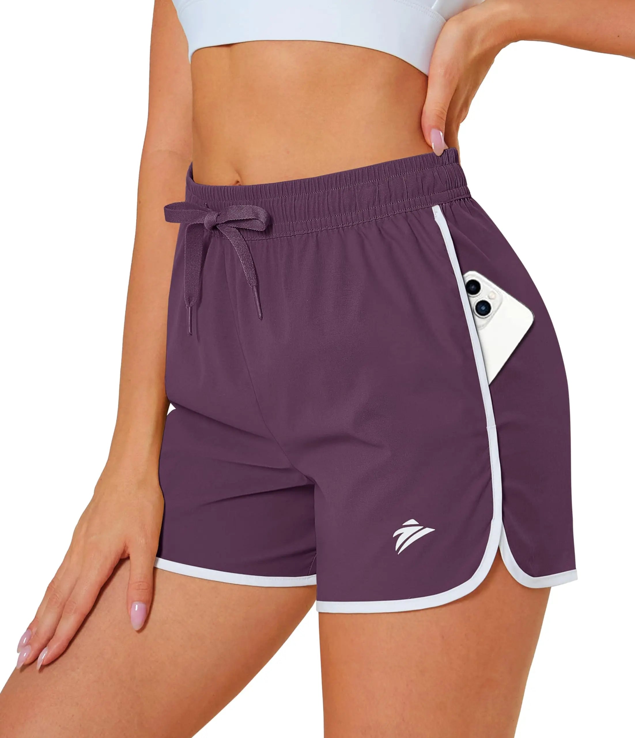 KEFITEVD Women's Soft Lightweight Running Short Breathable Workout Sport Hiking Trekking Casual Bottoms Summer Quick Dry Shorts