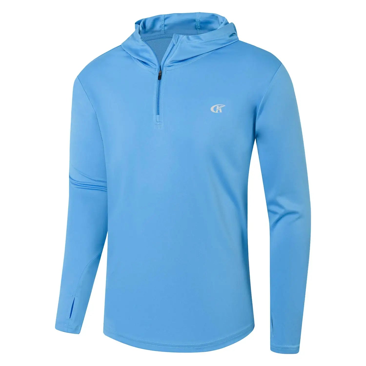 Men Long Sleeve Shirt UPF 50+ Rash Guard Swim Shirt Athletic Fishing Hiking Workout Cooling Tee Quick Dry Shirts with Zip