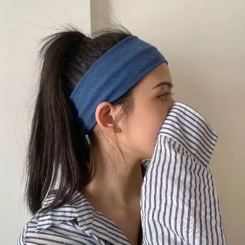 2025 New Performance Knitted Headband Comfortable Elastic Anti-Slip Anti-Perspirant for Yoga Outdoor Sport Solid Color Headband