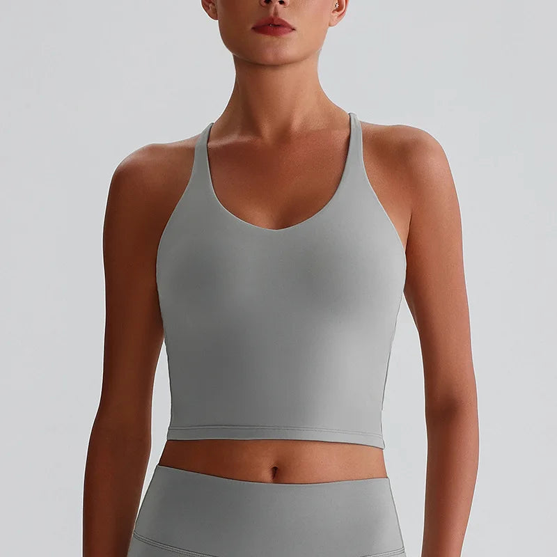 Sexy Tight Sport Butter Top Women Fitness Bra Cross Back Gym Shoulder Strap Underwear Yoga Vest  Chest Pad Polyester + spandex