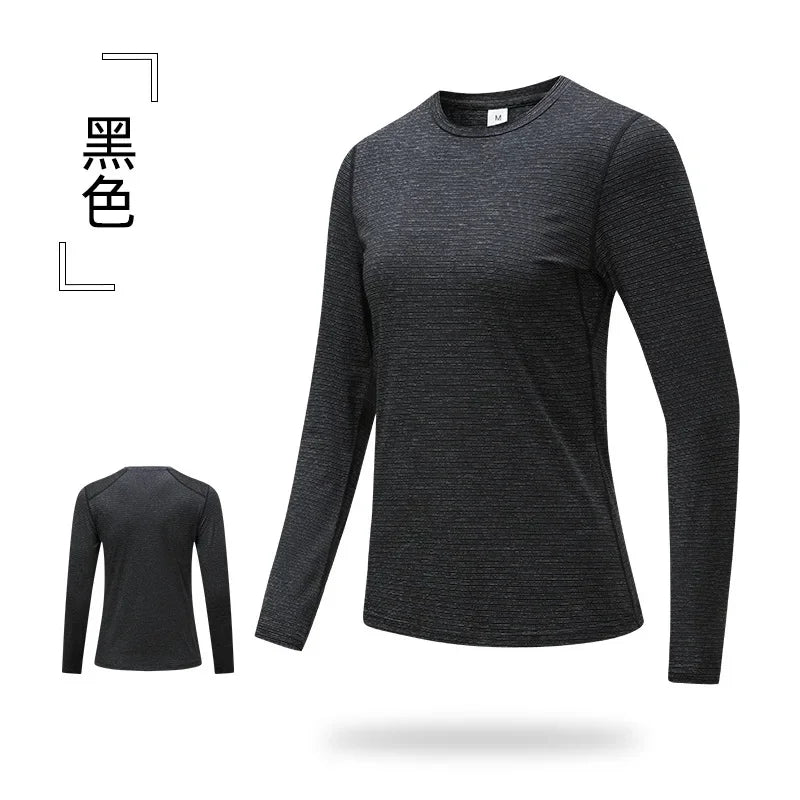 Sports Shirt Woman Gym Quick Drying Long-sleeve T-shirts Yoga Clothes Fitness Wear Training and Exercise Running Top Sportswear