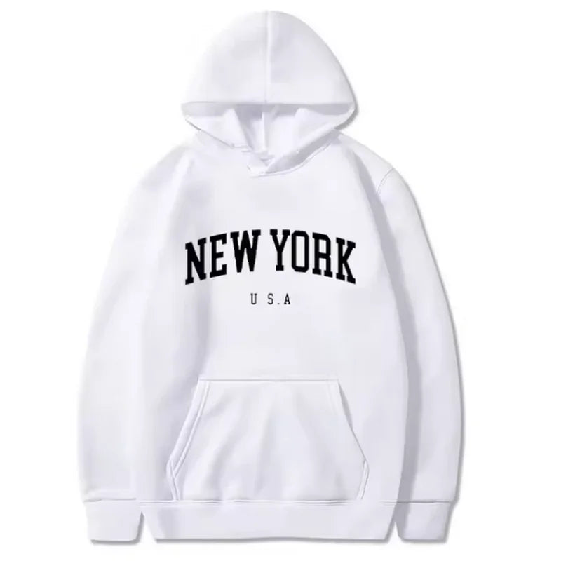 Men's solid color hooded sweatshirt pullover Street hip hop autumn/winter fashion 2024 new sweatshirt loose casual pullover
