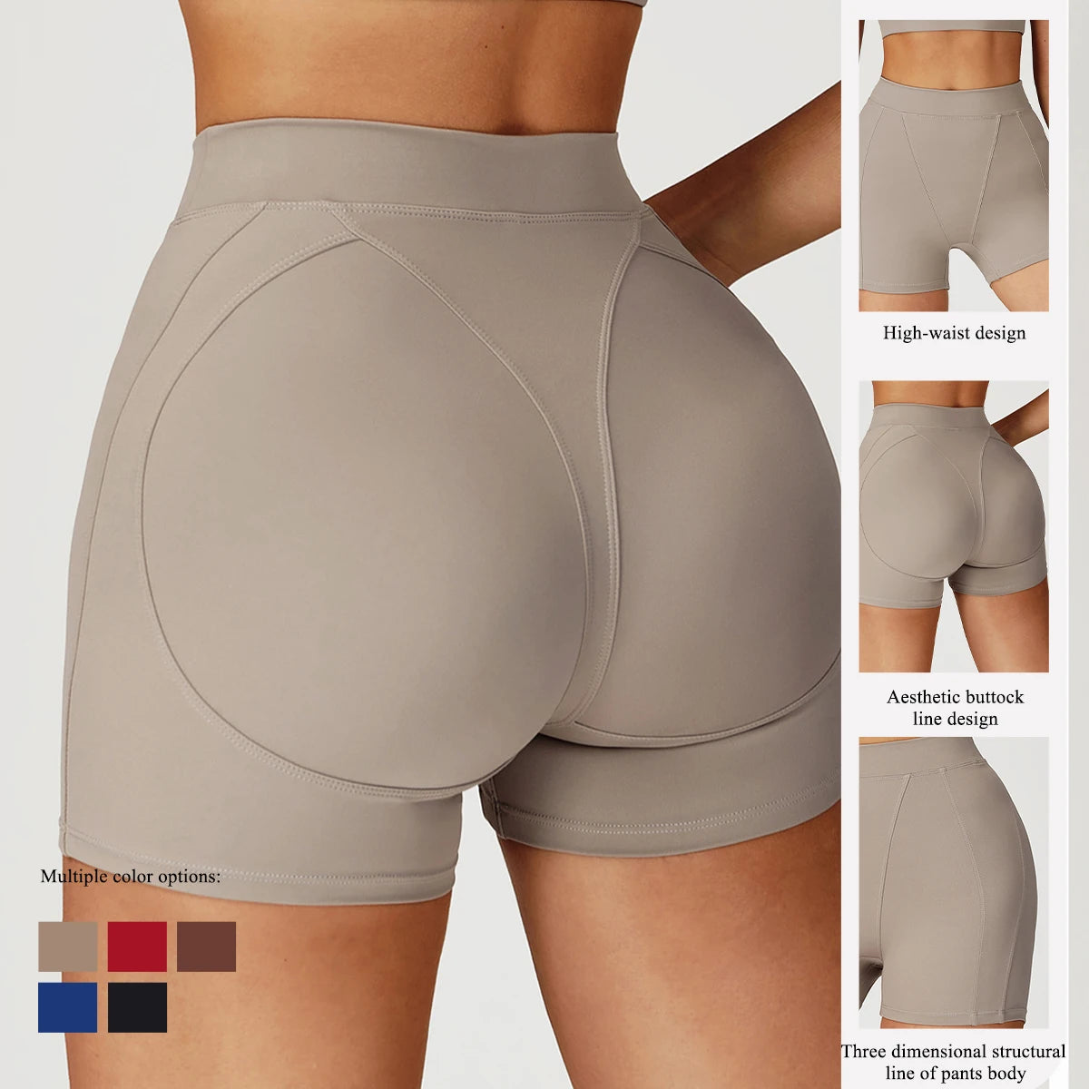 Hearuisavy Women's High Waisted Sports Shorts Running Cycling Fitness Pants Gym Breathable Tights Push Up Body Shaper Yoga Pants