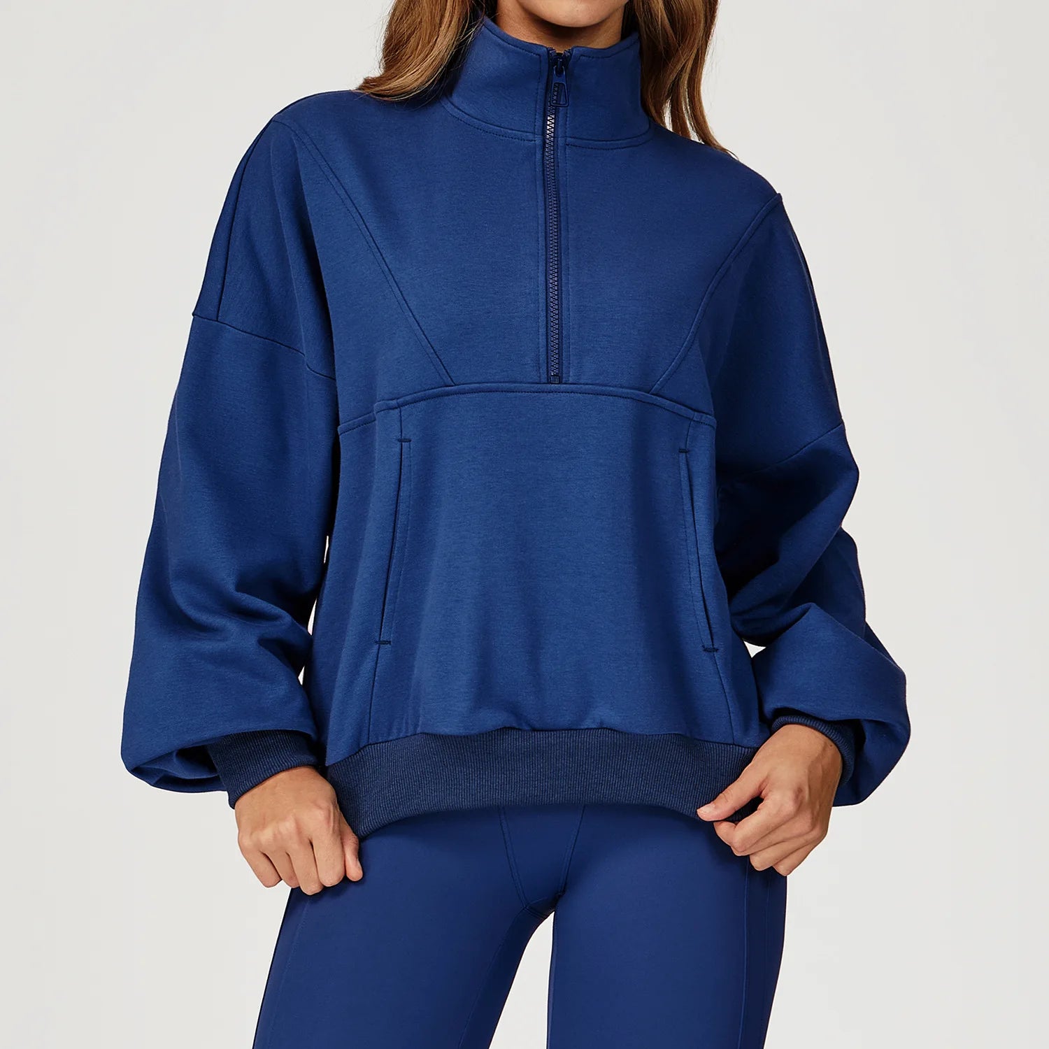 Hearuisavy Sports Jackets Women Gym Workout Tops Relaxed Fit Comfort Windproof Thermal Half-Zip Long Sleeve Fitness Sweatshirts