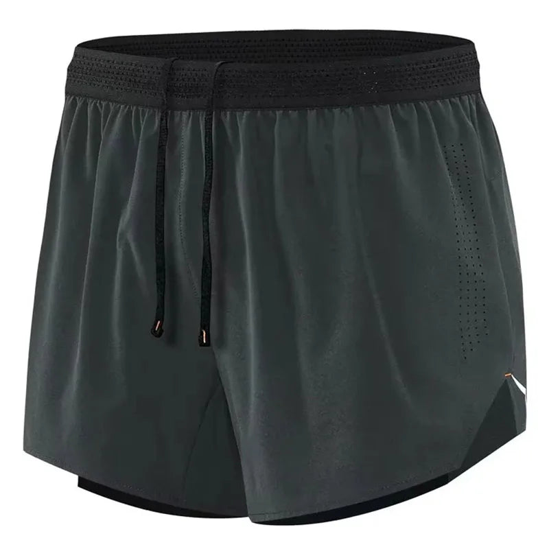 Men Running Shorts Gym Marathon Track Sports Shorts 2 In 1 Quick Dry Workout Training Gym Fitness Short Pants Summer Men Shorts