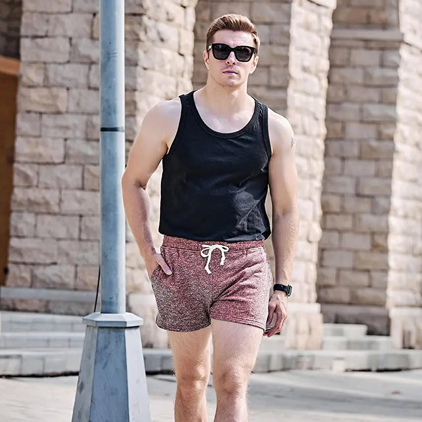 AIMPACT Men's Summer  Workout Casual Cotton Running  Shorts Flat Seam  Gym Shorts for Jogger Training AM2353