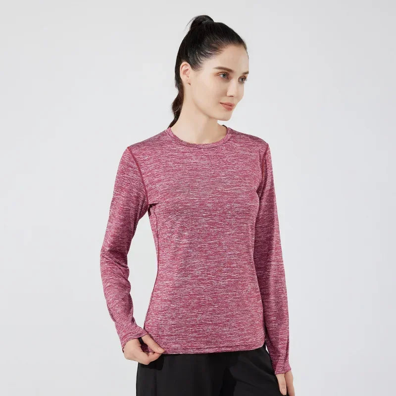 Sports Shirt Woman Gym Quick Drying Long-sleeve T-shirts Yoga Clothes Fitness Wear Training and Exercise Running Top Sportswear
