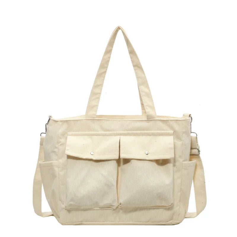 Ladies' Tote Bag With Large Capacity Corduroy Fashionable Crossbody Shoulder Bag 2025 Women Casual Shoulder Bag Class Handbag