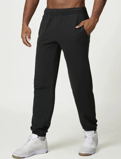 High Quality Men Elastic Bottom Sweatpants with Pockets 50% Cotton 50% Polyester Relaxed Fit Moisture Wicking Breathable Pant