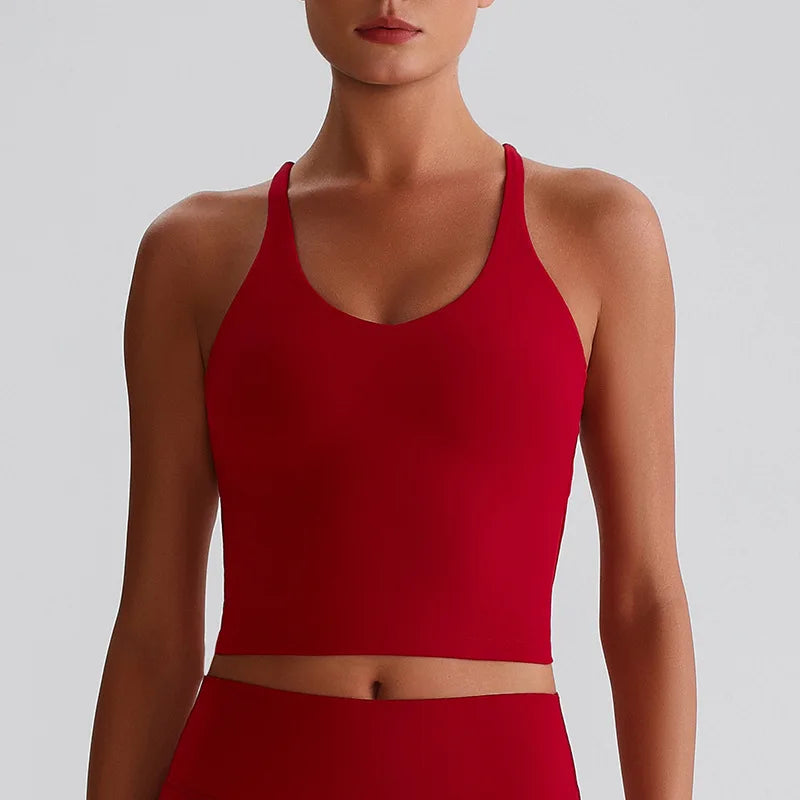 Sexy Tight Sport Butter Top Women Fitness Bra Cross Back Gym Shoulder Strap Underwear Yoga Vest  Chest Pad Polyester + spandex