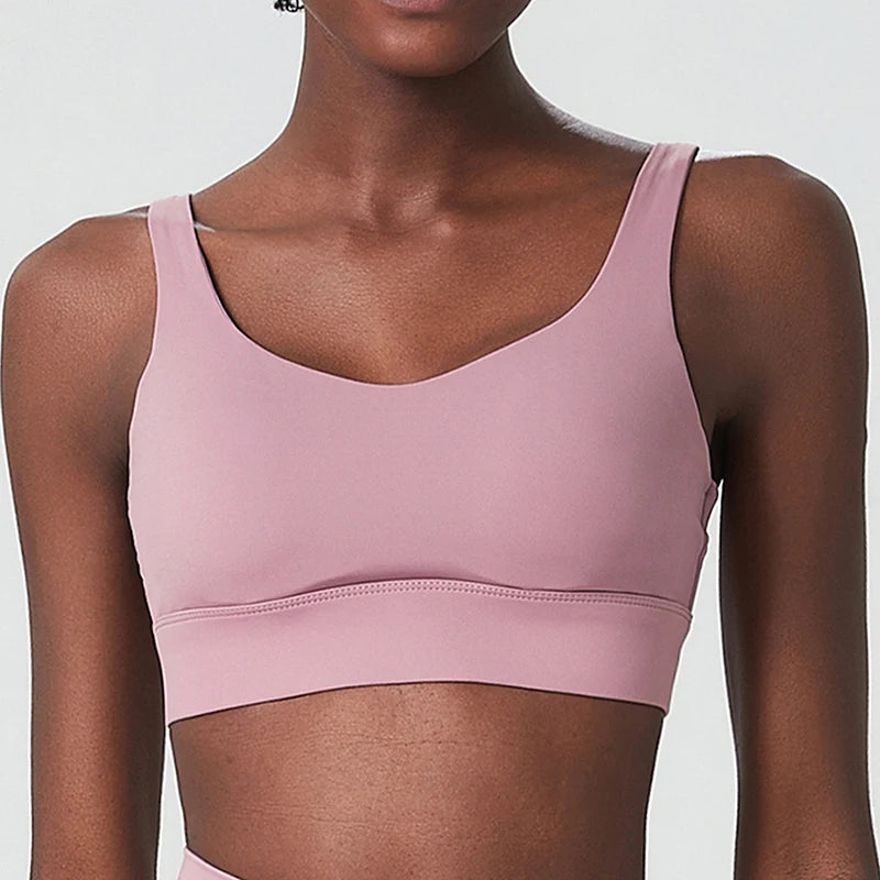 Women High Impact Fitness Yoga Bra Solid Color Sexy Back Ajustable Sports Underwear Breathable Gym Running Top With Cesht Pads