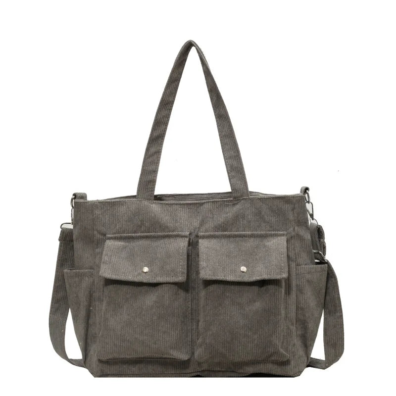 Ladies' Tote Bag With Large Capacity Corduroy Fashionable Crossbody Shoulder Bag 2025 Women Casual Shoulder Bag Class Handbag