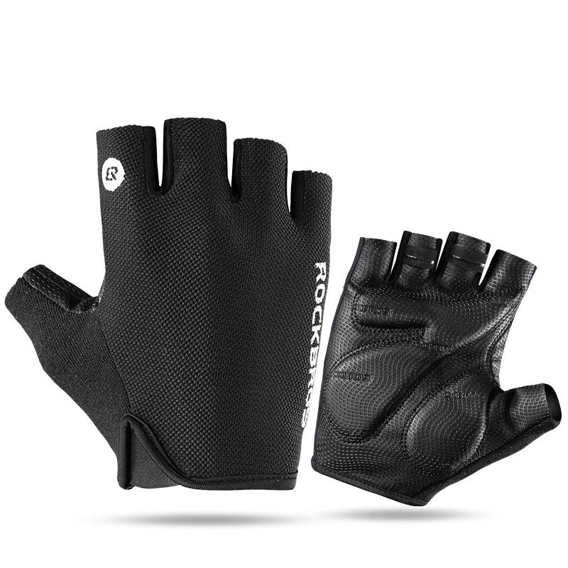 ROCKBROS Bike Gloves Half Finger Summer Breathable Anti-slip SBR Pad Shockproof MTB Road Bicycle Gloves Cycling Shorts Gloves