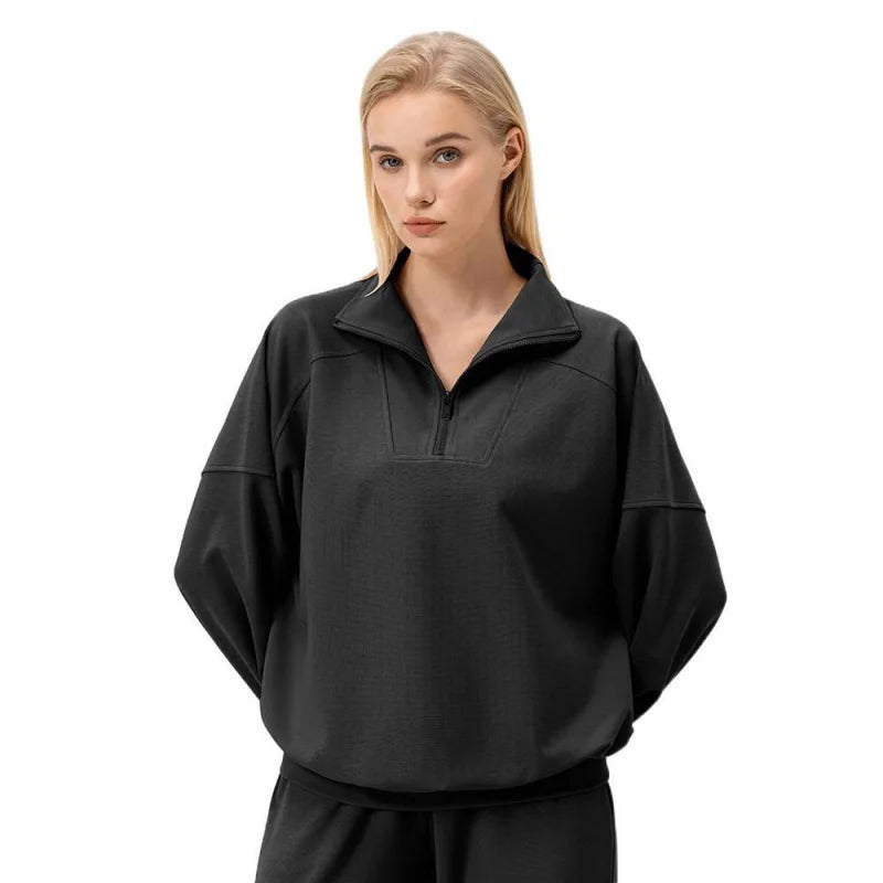 WESTSHAN Top Quality Autumn Winter Sports Sweatshirt Women Half-Zip Fitness Long Sleeve Casual Outdoor Running Hoodie Jacket