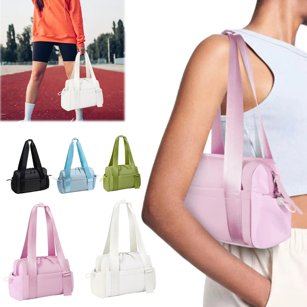 Lightweight Duffle Shoulder Bag Multi Pockets Yoga Storage Handbag Solid Color Gym Shoulder Bag Swimming Running Hiking Bag