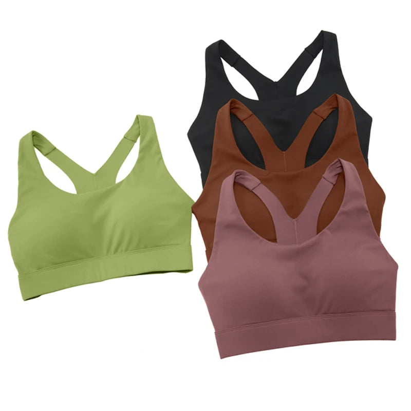 High Impact Fitness Yoga Bra Women Solid Color Buttery Soft Gym Running Top Female Breathable Quick Dry Sports Underwear