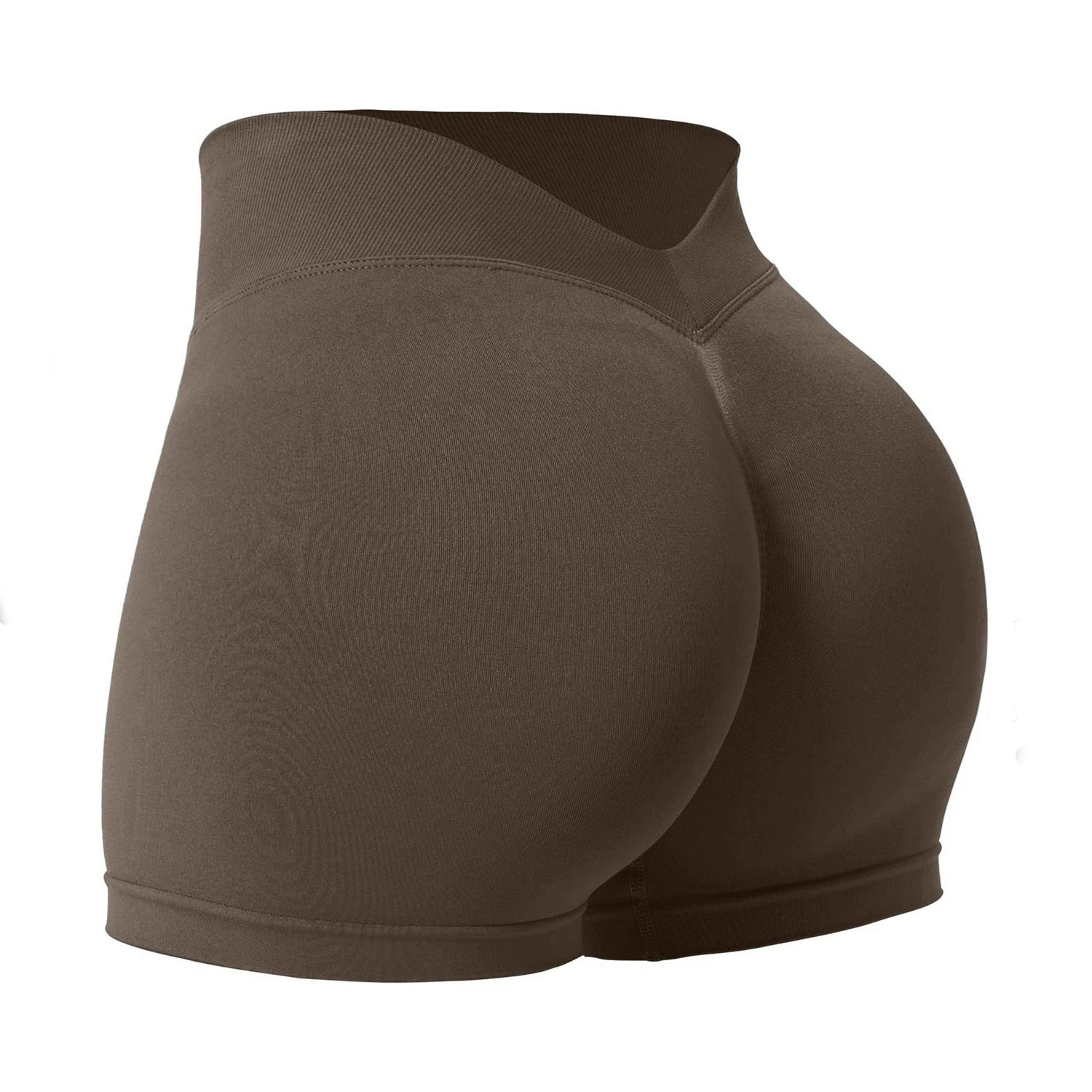 Women's Seamless Yoga Shorts Scrunch Butt Gym Shorts Booty Running Low Waist Sports Shorts Workout Leggings V Hip Fitness Pants