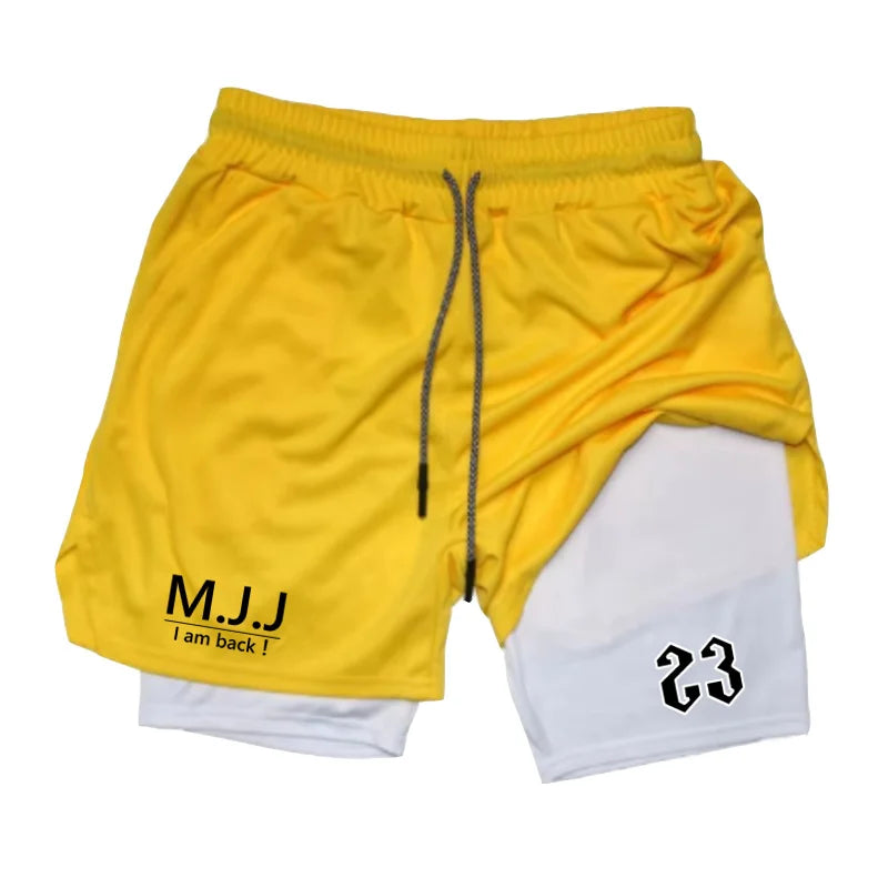 Double-layer Sports Shorts Basketball fitness Bottoms gym workout mesh tight-fitting shorts for men Sportswear 2026 summer