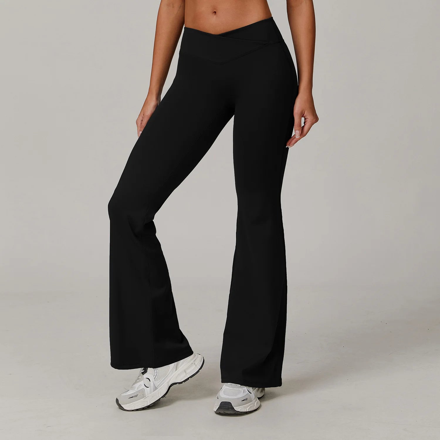 2024 Flared Yoga Pants Women Naked Feel Crossover High Waist Booty Lifting Flared Leggings for Gym Running Daily Wear Trousers