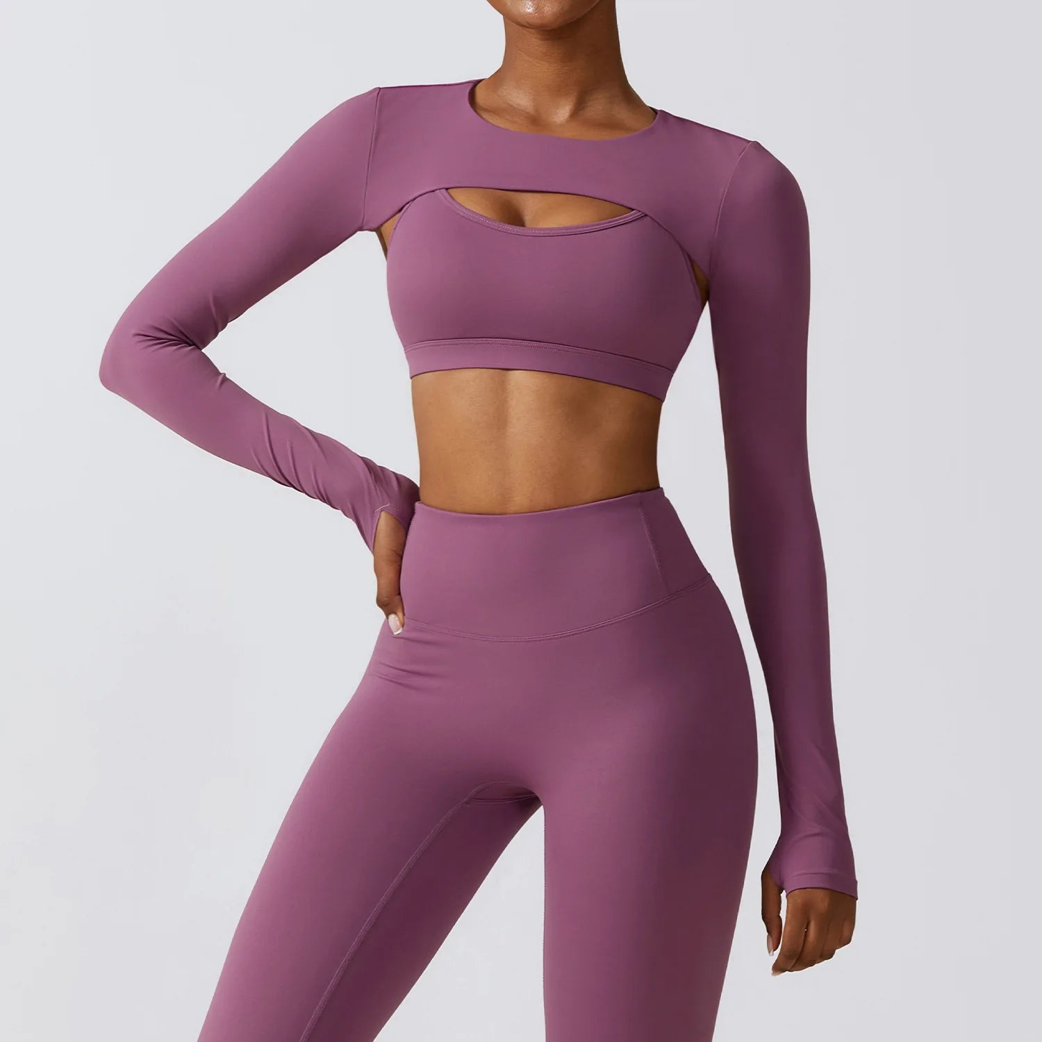Women Crop Tops Long Sleeve Breathable Running T-Shirts Gym Sports Top with Pad Yoga Shirts Fitness Workout Yoga Clothing