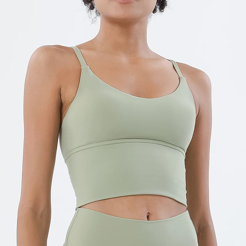 SOISOU S-XL Nylon Sports Bra Top Women Bralette Breathable Underwear Women Sports Leggings For Women Sexy Top Bra 10 Colors