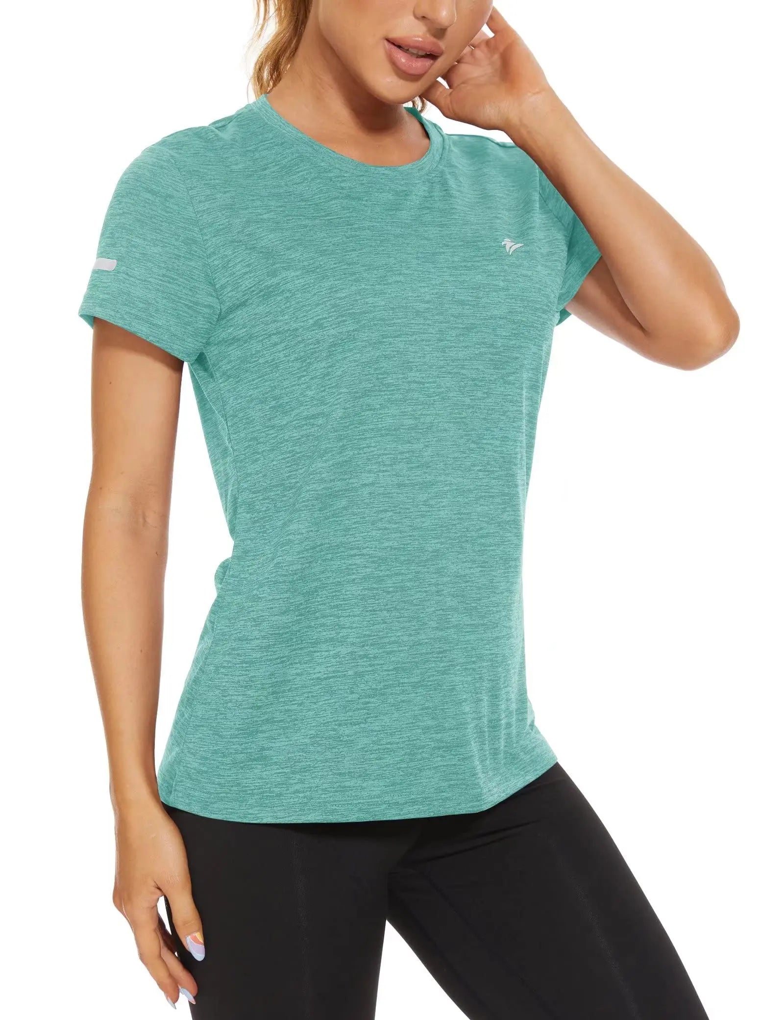KEFITEVD Short Sleeve T-Shirt Quick Dry Athletic Shirts Women's Casual Workout Gym Yoga Shirt Training Running Jogging T Shirt