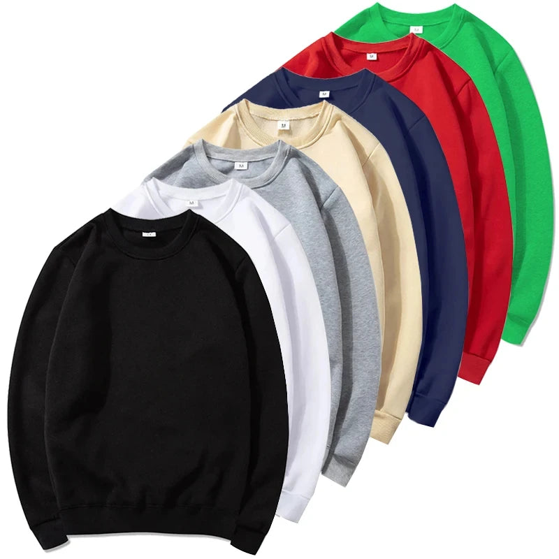 Basic Round-neck Sweatshirts for Men and Women Warm and Comfortable Pullover Tops for Spring and Autumn Sporty Casual and Loose